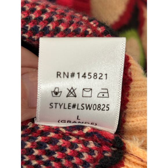 Listicle Full of Heart Mock Neck Puff Sleeve Knit Sweater  Size Large NEW - Picture 7 of 9